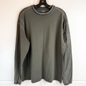 Kuhl Shirt Mens XL Carbon Green WildFibre Kommando Long Sleeve Crew Hiking Out
